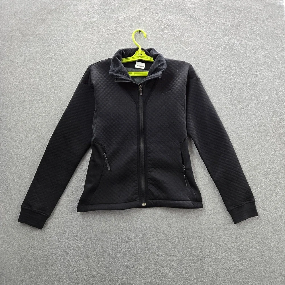 Nike‎ Women Jacket S Black Activewear Zipper Long Sleeve Logo